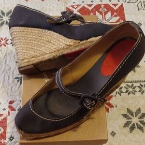 Vintage Christian Louboutin Marino (Navy) Mallorca Wedges. Size 41